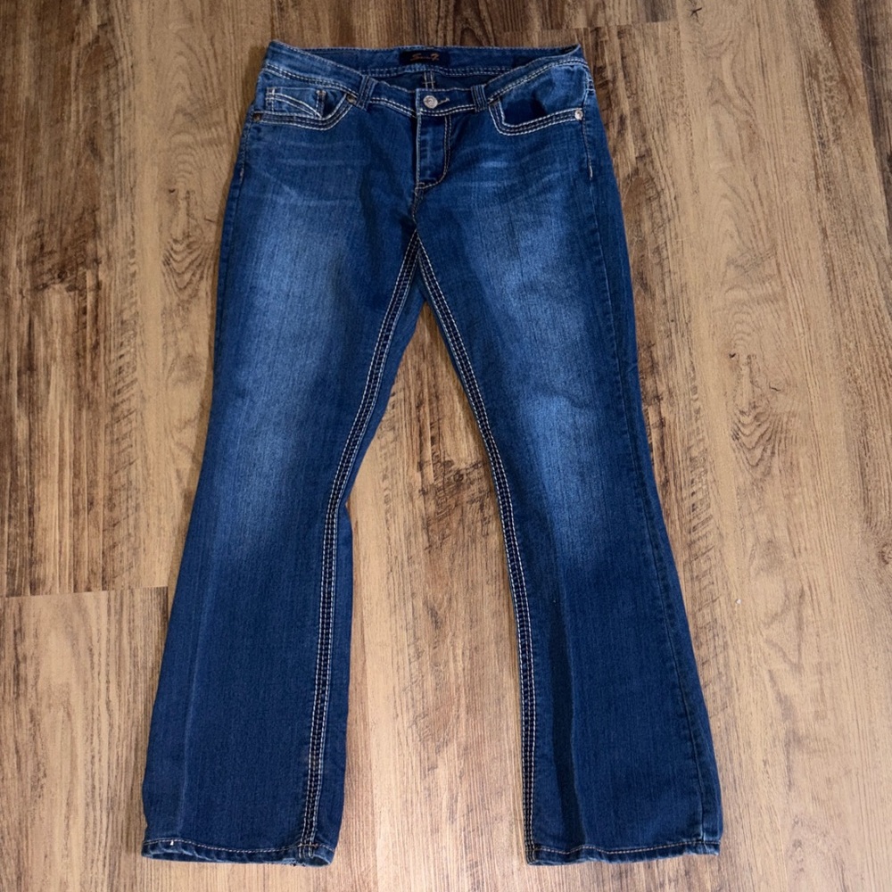 Seven7 Women's Boot Cut Jeans in Dark Blue